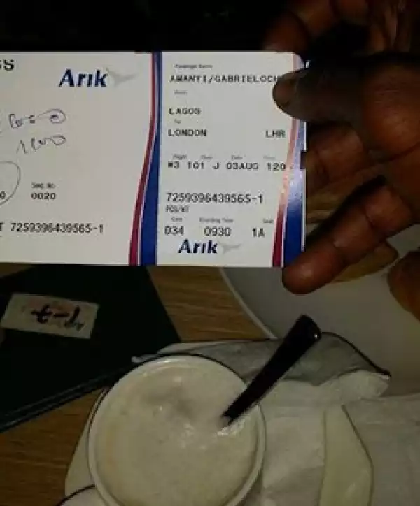 Terry G Shows Off His Arik Business Class Flight Ticket [See Photos]